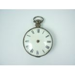 A George III silver verge pocket watch by Bullingford of London, (a/f)