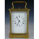 A late 19th / early 20th Century French repeater carriage clock, the movement stamped VR Brevete, in
