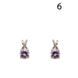 White gold, amethyst and diamonds earrings