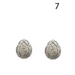 White gols and diamonds earrings