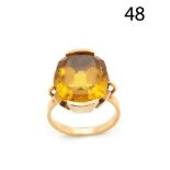 Gold and citrine ring