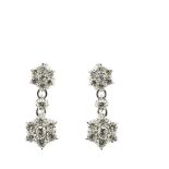 White gold and diamonds earrings Pendientes colgantes en oro blanco con rosetones de brillantes