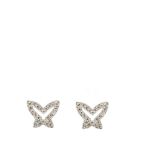 White gold and diamonds earrings Pendientes diseño mariposa en oro blanco con brillantes. Peso