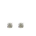 White gold and diamonds earrings Pendientes solitarios en oro blanco con brillantes engastados en