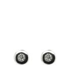 White gold and diamond earrings Pendientes dormilona en oro blanco con brillante engastado en