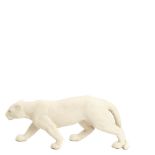 Panther. White porcelain sculpture. Pantera. Figura en porcelana blanca, s.XX. 19 x 46 x 10 cm. ,