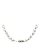 Silver and cultured grey pearls necklace Collar de perlas grises cultivadas barrocas de 11,5 mm. con