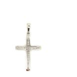 White gold and diamonds cross pendant Colgante diseño cruz en oro blanco con centro de brillantes