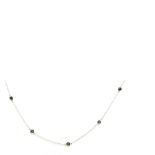 White gold and diamonds choker Gargantilla en oro blanco con brillantes negros alternados engastados