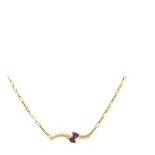 Gold, diamonds and rubies choker Gargantilla en oro con centro de brillantes y rubíes talla