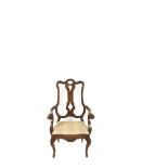Pair of English style armchairs. Pareja de sillones estilo inglés en madera de nogal y tapicería