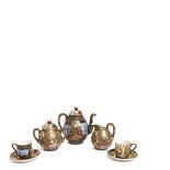 Satsuma ceramic coffee set. Japan, 20th century. Juego de café en cerámica Satsuma con