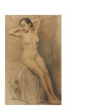 Female nude. Mixed media on paper Josep Guardiola Torregrosa (Barcelona, 1904-1983) Desnudo