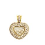 Gold heart pendant Colgante estilo Chopard diseño corazón en oro 14K. cuajado de brillantes. Peso