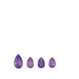 Lote de cuatro amatistas talla perilla. Peso total: 1,90 ct.  Lot of four amethysts  Start Price: €