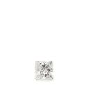 Diamante talla princesa. Medidas: 4,67 x 4,70 x 3,33 mm. Peso:  0,62 ct. Color: G. Pureza: SI1. Se