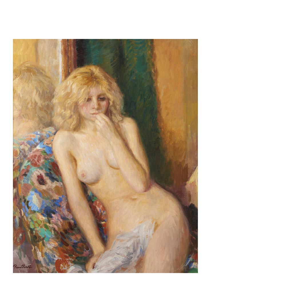 Ramon Pichot (Figueres, 1925-1987) Desnudo femenino. Óleo sobre tela. Firmado. 81 x 65 cm.