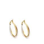 Pendientes criolla en oro bicolor.   Gold and white gold earrings  Start Price: €150