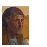 Josep Mongrell (Valencia, 1874-1937) Anciano campesino. Óleo sobre cartón. Firmado. 21,5 x 18