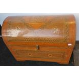 Small inlaid storage trunk