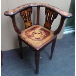 Inlaid corner chair