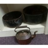 Copper kettle & 2 pots