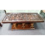 Carved elephant coffee table