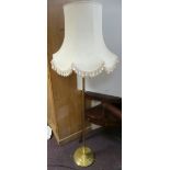Brass standard lamp and shade