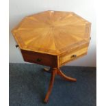 Octagonal inlaid pedestal table