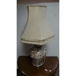 Porcelain table lamp and shade