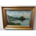 Framed gilt oil on canvas