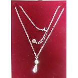 Sterling silver cubic zirconia pendant and chain