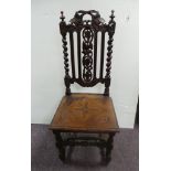 Jacobean oak hall chair