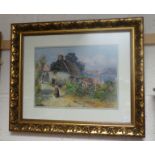 Gilt framed picture, country scene