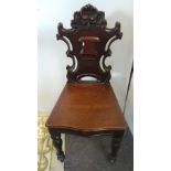 Victorian mahogany hall chair