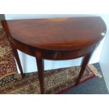 Inlaid mahogany hall moon hall table