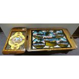 Lot of 2x inlaid trays