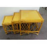 Cane nest of 3 tables