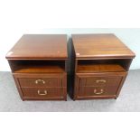 Pair of reproduction mahogany bedside lockers