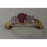 Diamond and ruby cluster ring