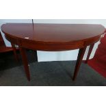 Solid mahogany half moon hall table