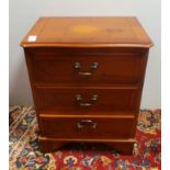 Yew wood 3 drawer chest