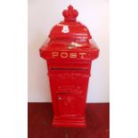 Cast Iron post box in red