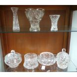 Assorted lot of 7x pieces of cut glass