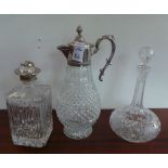 Lot of 2x decanters and Caret jug