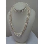 2 strand cultured pearl necklet with 9ct clasp