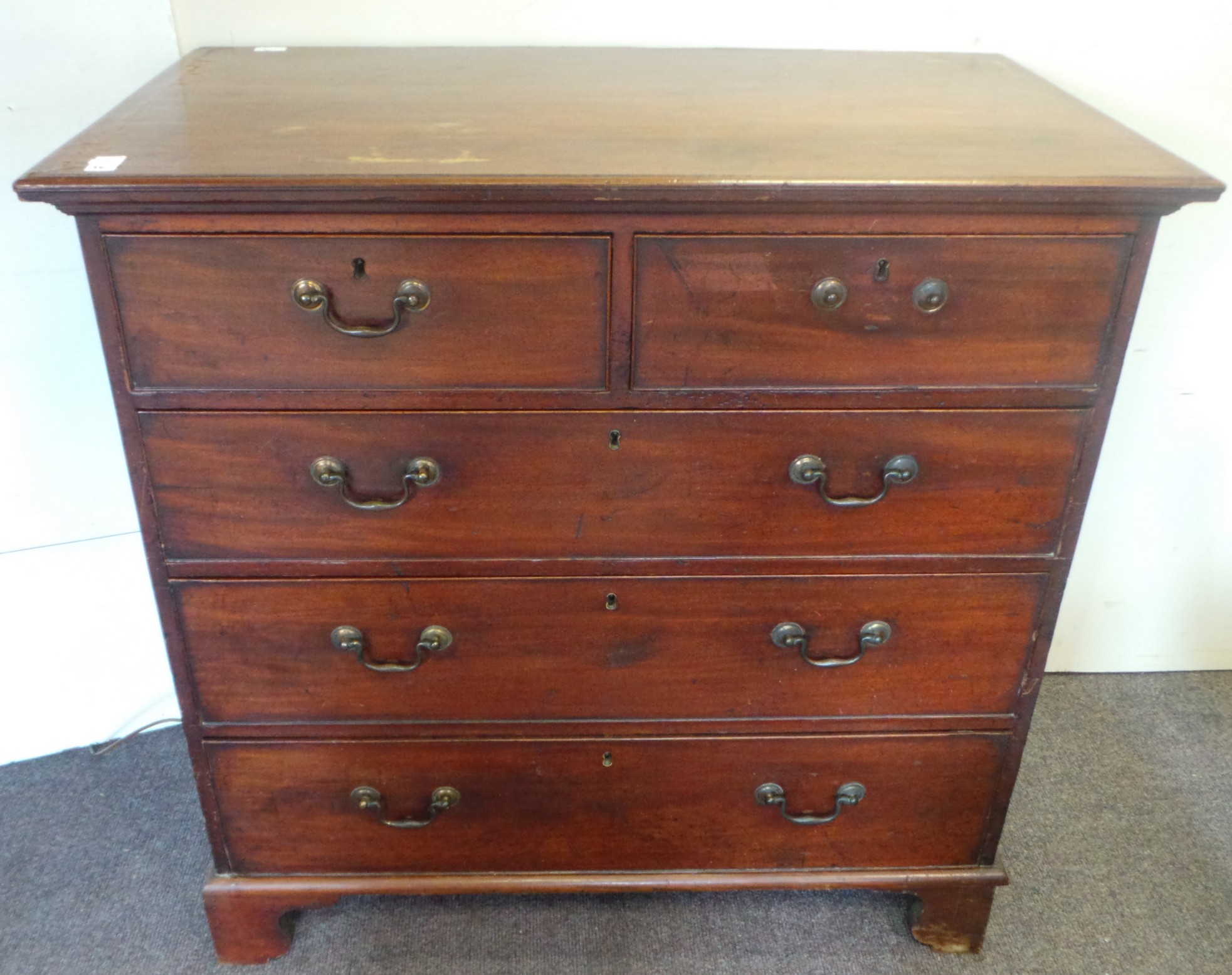 Mahogany 2 over 3 chest of drawers