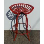 Red garden tractor stool