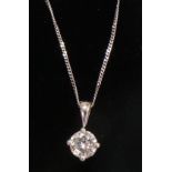 White gold diamond solitaire pendant approx. 0.5 caret