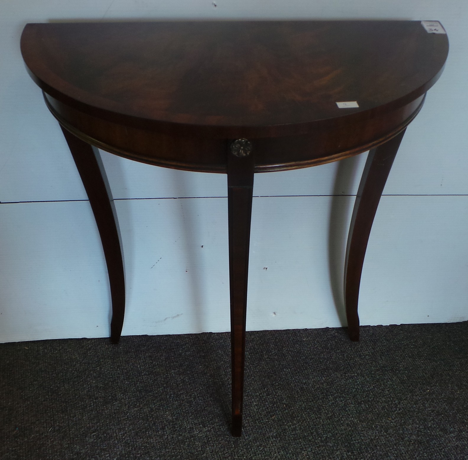 Mahogany half moon small hall table